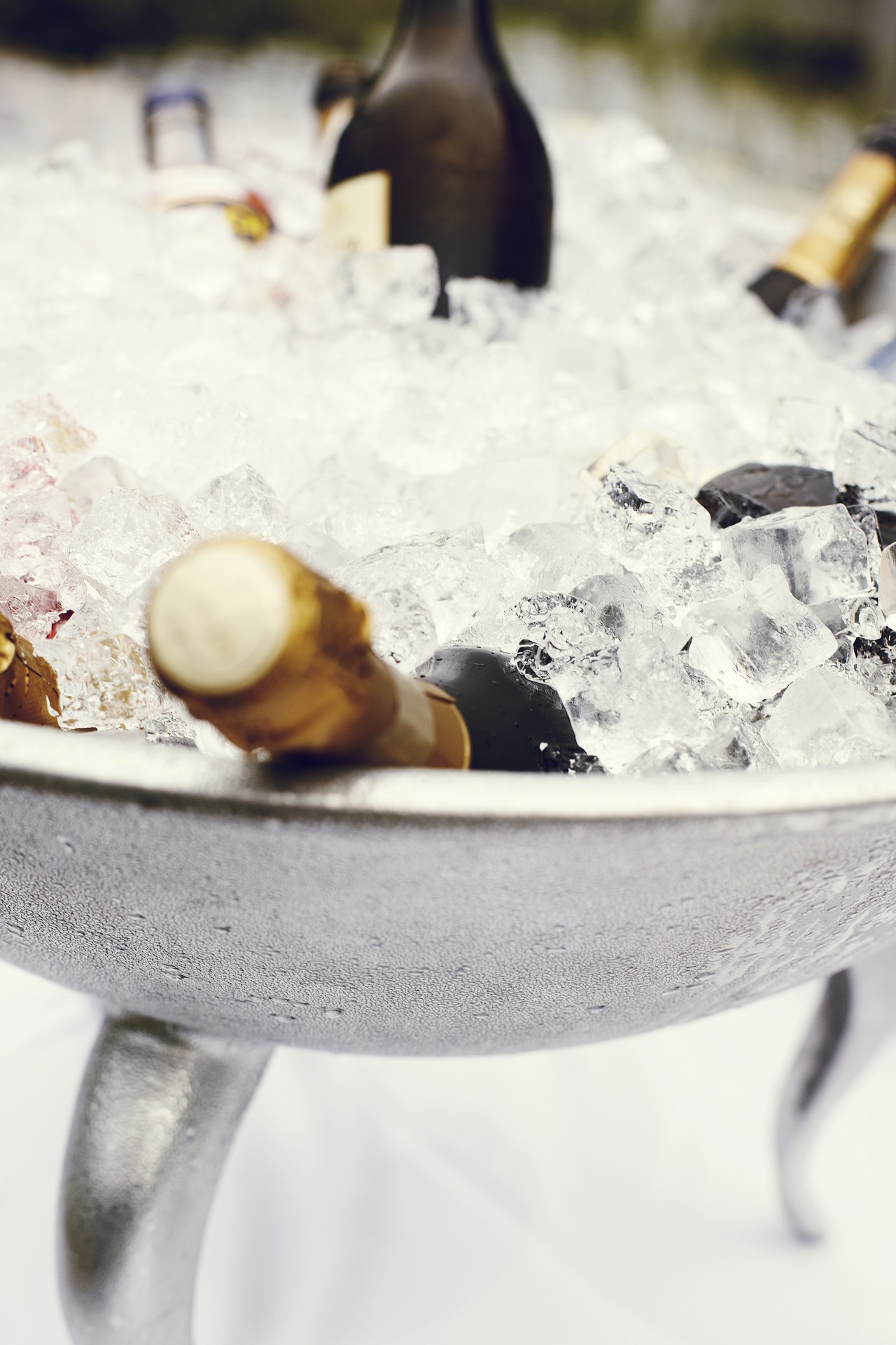 Bubbels koelen op ijs